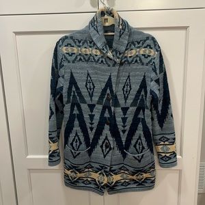 Polo Ralph Lauren.  Blue Southwestern-style shacket. Women XS.